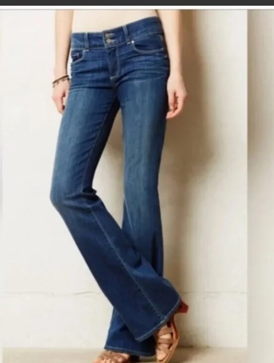 PAIGE Denim - Paige Premium Denim High Heel Bootcut Jeans Dark Wash Double Button Dize 28